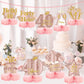 9Pcs 40Th Birthday Decorations Pink Rose Gold Honeycomb Centerpieces For Women,Happy 40Th Birthday Table Centerpieces Party Supp