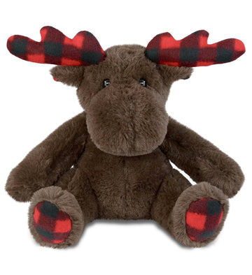 Dollibu Plaid Brown Moose Stuffed Animal - Soft Huggable Plaid Brown Moose Stuffed Toy, Adorable Playtime Wildlife Plush Toy, Cute Cuddle Gifts, Super Soft Plush Doll Animal Toy For Kids - 10 Inches