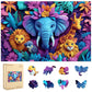 Ruikiyart Wooden Puzzles for Adults, 5MM 500 Pieces Animal World Wooden Jigsaw Puzzles, Unique Shaped Puzzle Gifts for Adults an