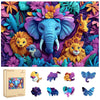 Ruikiyart Wooden Puzzles for Adults, 5MM 500 Pieces Animal World Wooden Jigsaw Puzzles, Unique Shaped Puzzle Gifts for Adults an