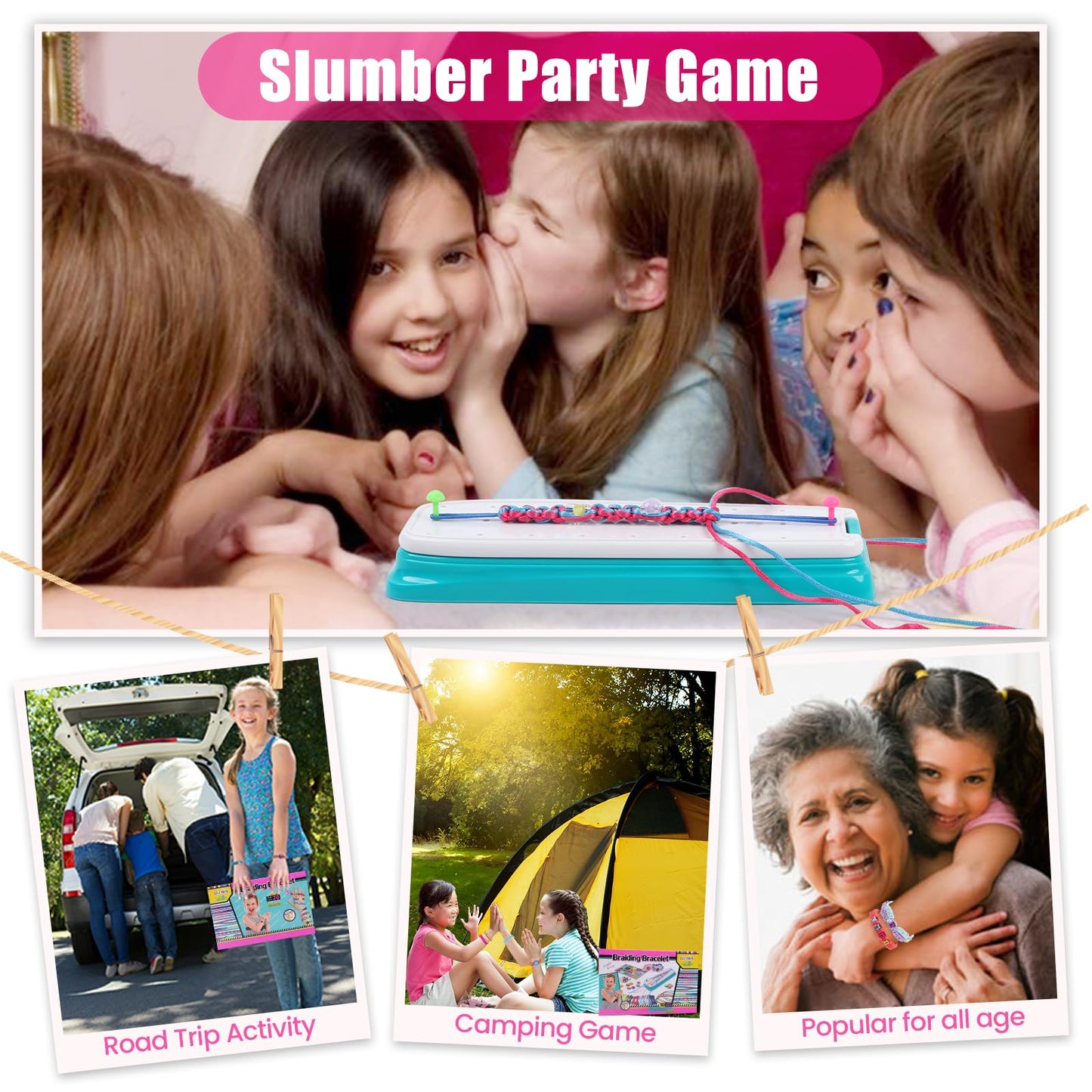 GILI Friendship Bracelet Making Kit for Girls, DIY Craft Toys, Multicolor, Ages 6-12, Model MBK-291