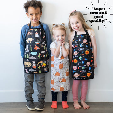 Babyboet Kids Apron For Girls And Boys Apron For Kids Toddler With Pocket For Painting Cooking Baking Art Gardening Craft (Dinos