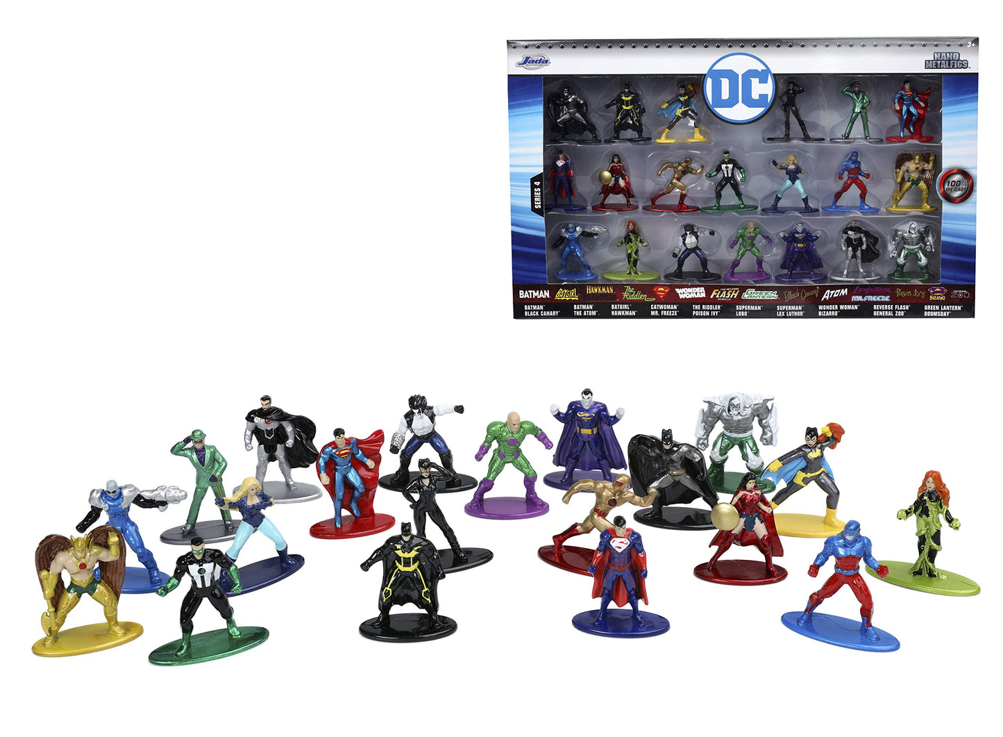 Jada Toys DC Comics 1.65" Die-cast Metal Collectible Figures 20-Pack, Model 32391, Blue, Ideal for Kids and Adults