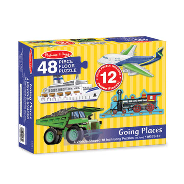 Melissa & Doug Going Places Vehicles Floor Puzzles (4 Puzzles, 12 Pcs Each)