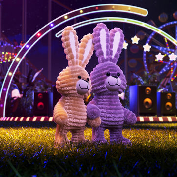 Apricot Lamb Toys Plush Corduroy Rabbit Bunny Stuffed Animal Soft Cuddly Perfect For Child (Purple Bunny,8.5 Inches