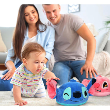 Teluhui Cartoon Reversible Plush - 12 Inch Cartoon Teddy Boy Stuffed Animal Mood Plushie Monster Alien Plush Double-Sided Face P