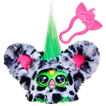 Furby Furblets Moo-Boo Mini Friend, Electronic Plush Toys For Girls & Boys 6+, Cow, Black & White, Speaks Furbish & Plays Music,