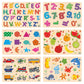 Webby Wooden Educational Colorful Alphabets, Counting Numbers, Fruits, Sea Animals, Public Transport And Shapes Puzzle For Presc