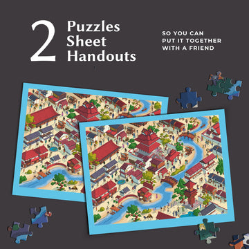 Time Warp Puzzle Mystery Jigsaw Puzzle 1000 Pieces For Adults Day Night Series - A Challenging, Difficult, Picture Changing Puzzle To Solve 26.625 X 19.25 In (Obon Festival)