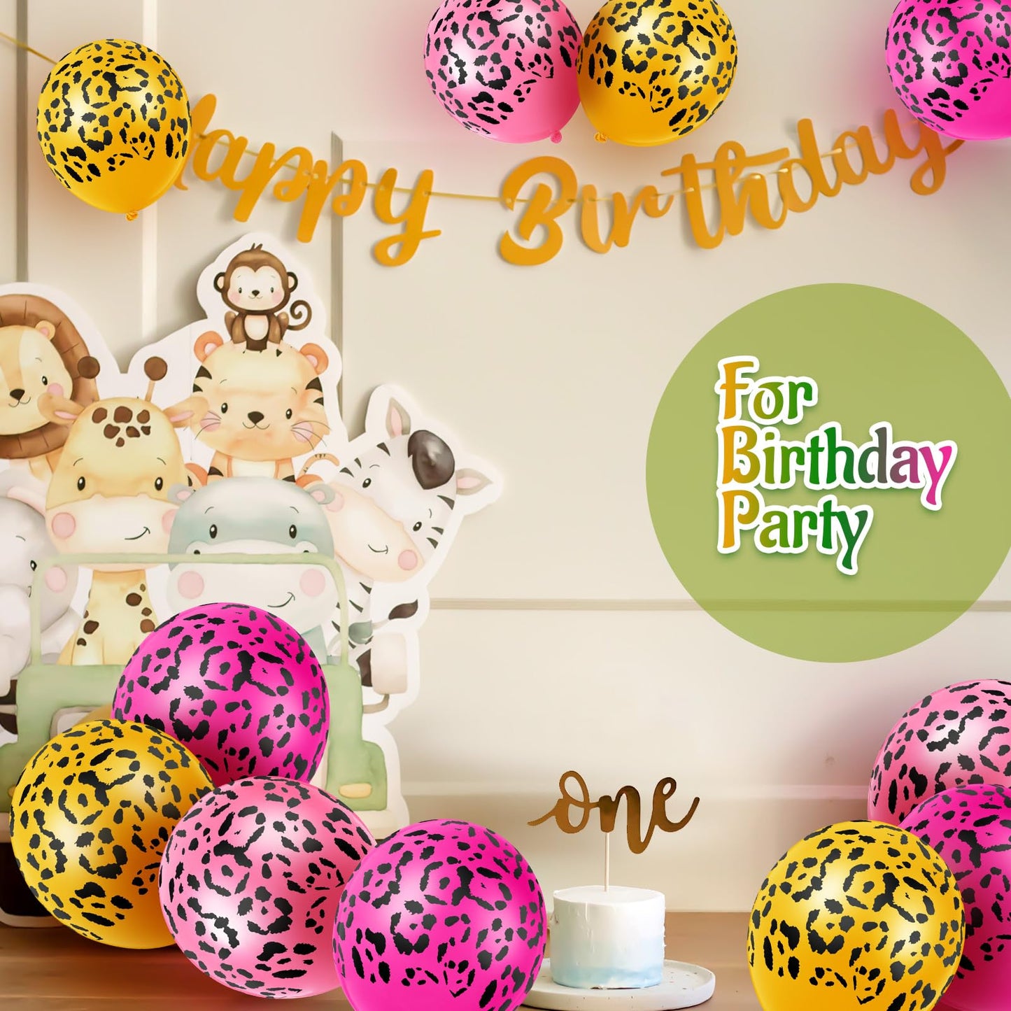Gejoy 36 Pcs Cheetah Balloons, 12 Inch Pastel Leopard Print Latex for Jungle Theme Birthday Party Decorations