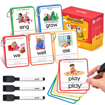 Joycat Sight Words Kids Writing Flash Cards, 220 Dolch & Fry High Frequency Reading Spelling Games Educational Toy For Preschool Kindergarten 3 4 5 Years Old Toddlers 1St 2Nd 3Rd Grade