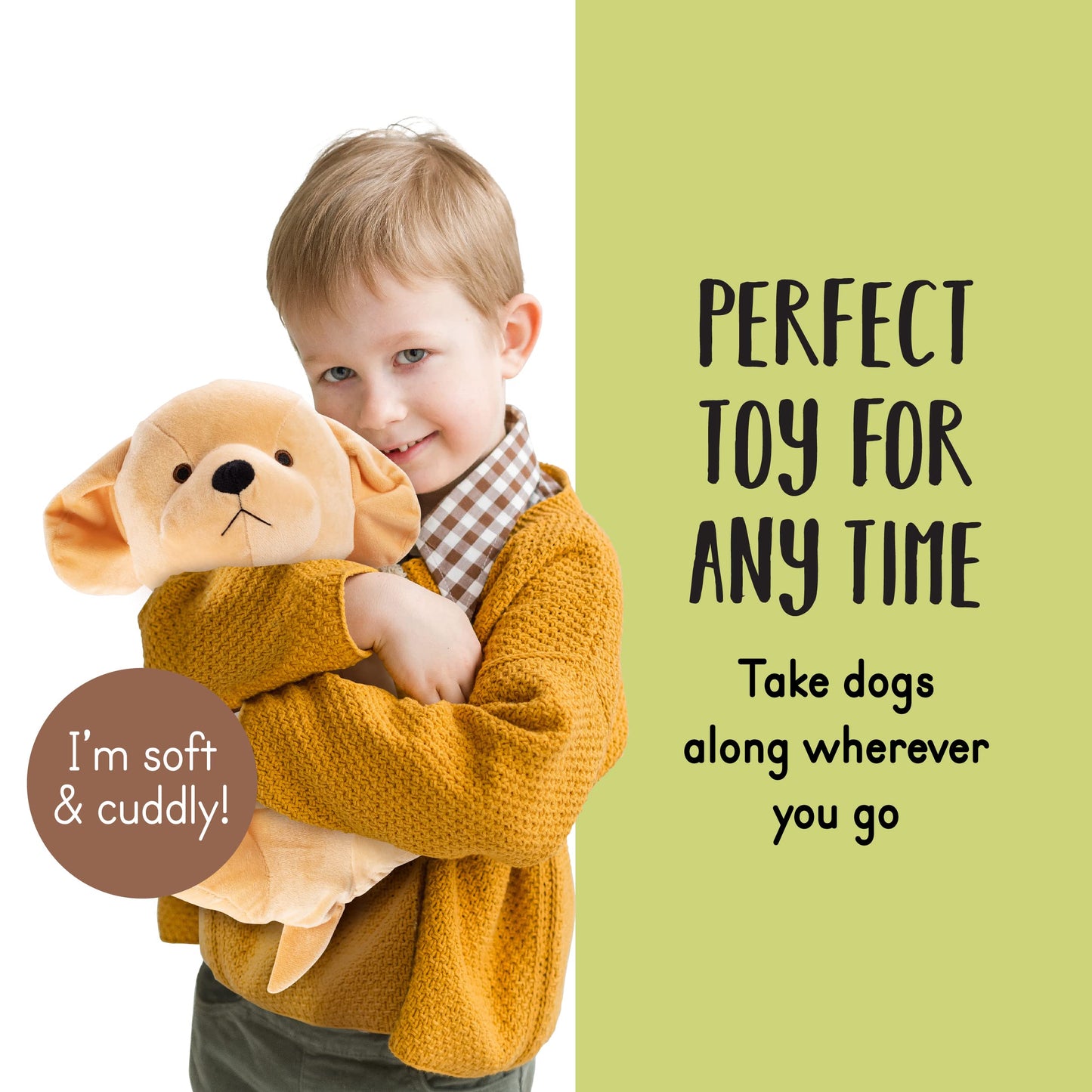 Plush Creations Brown Stuffed Mommy Dog with 3 Puppies - 4 Piece Family Set, Baby Toy for Ages 0+, Soft Plush Animal