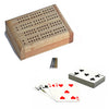 WE Games Wooden Travel Cribbage Board Set, Small 2-Track, Gold with Card Storage & Metal Pegs