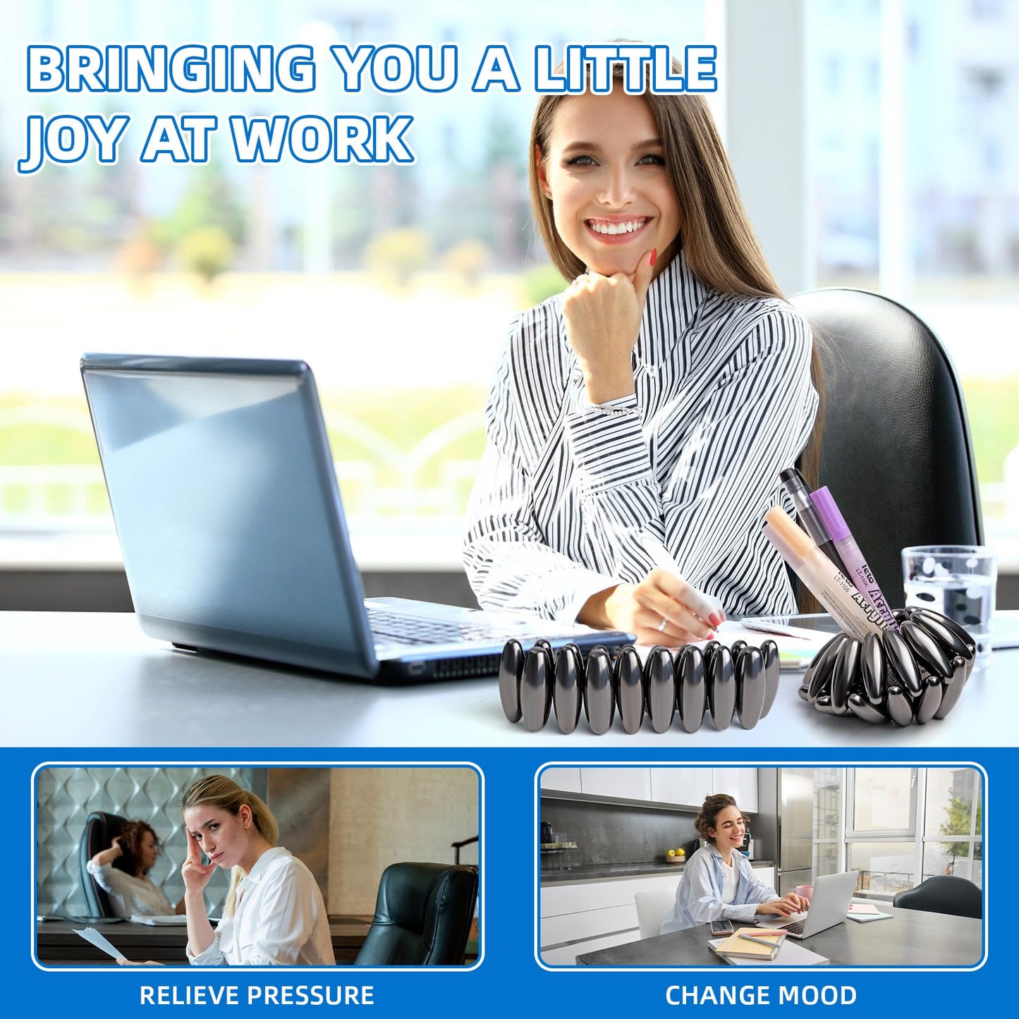 Vndueey Rainbow Ferrite Putty Magnet Fidget Toys For Adults,Magnets Rocks Fridge Magnets Desk Toys For Office-(16 Pack)