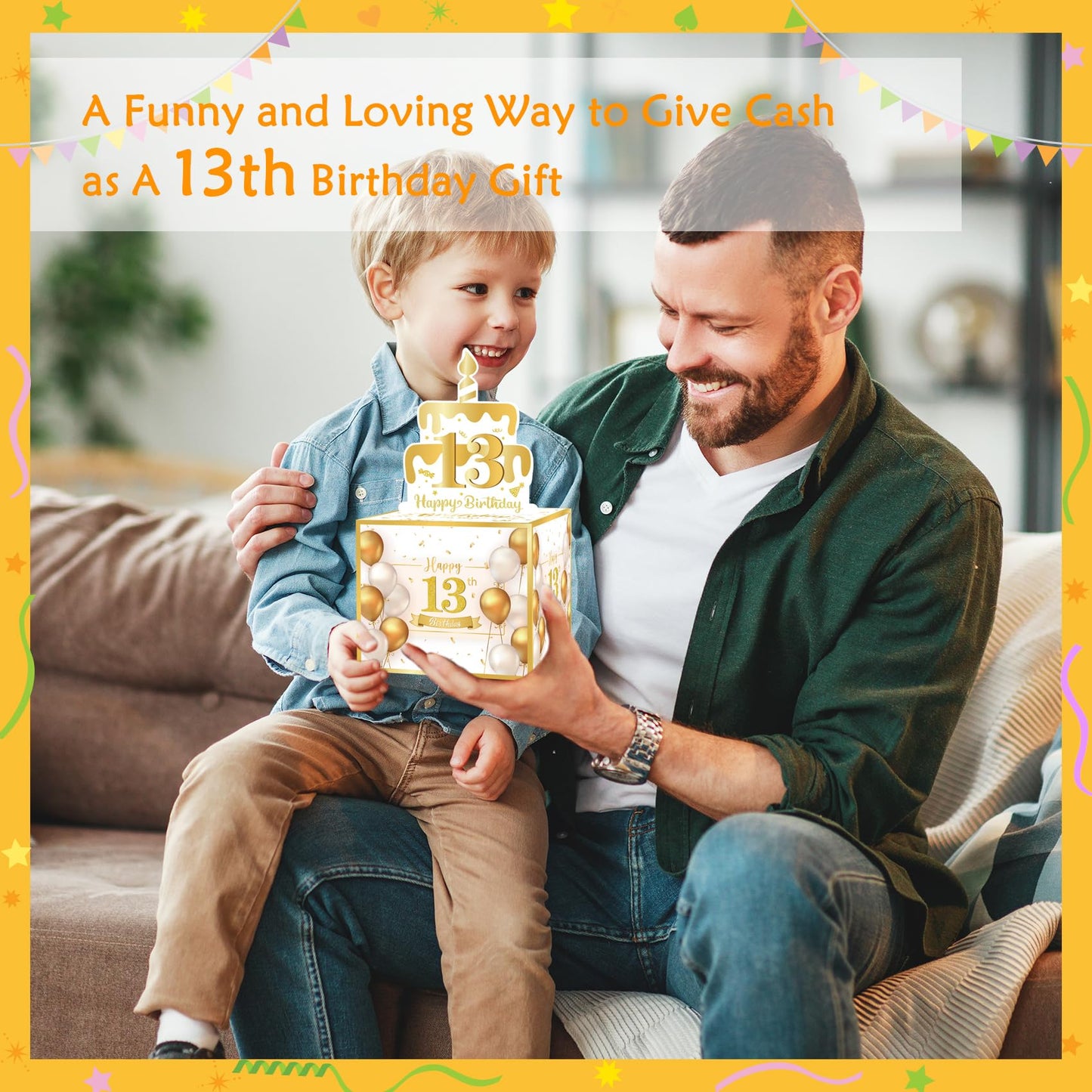 Meiidoshine 13Th Birthday Money Box For Cash Gift, Surprise Pull Out Money Gift Box With 100Pcs Transparent Bags - Fun Ways To Give Cash As A 13Th Birthday Gift For Girls Boys
