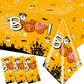 Gupesxu Mouse Halloween Party Decorations-3pcs Happy Boo Day Tablecloth, Yellow Pumpkin Ghost Mouse Halloween Tablecloth for Kid