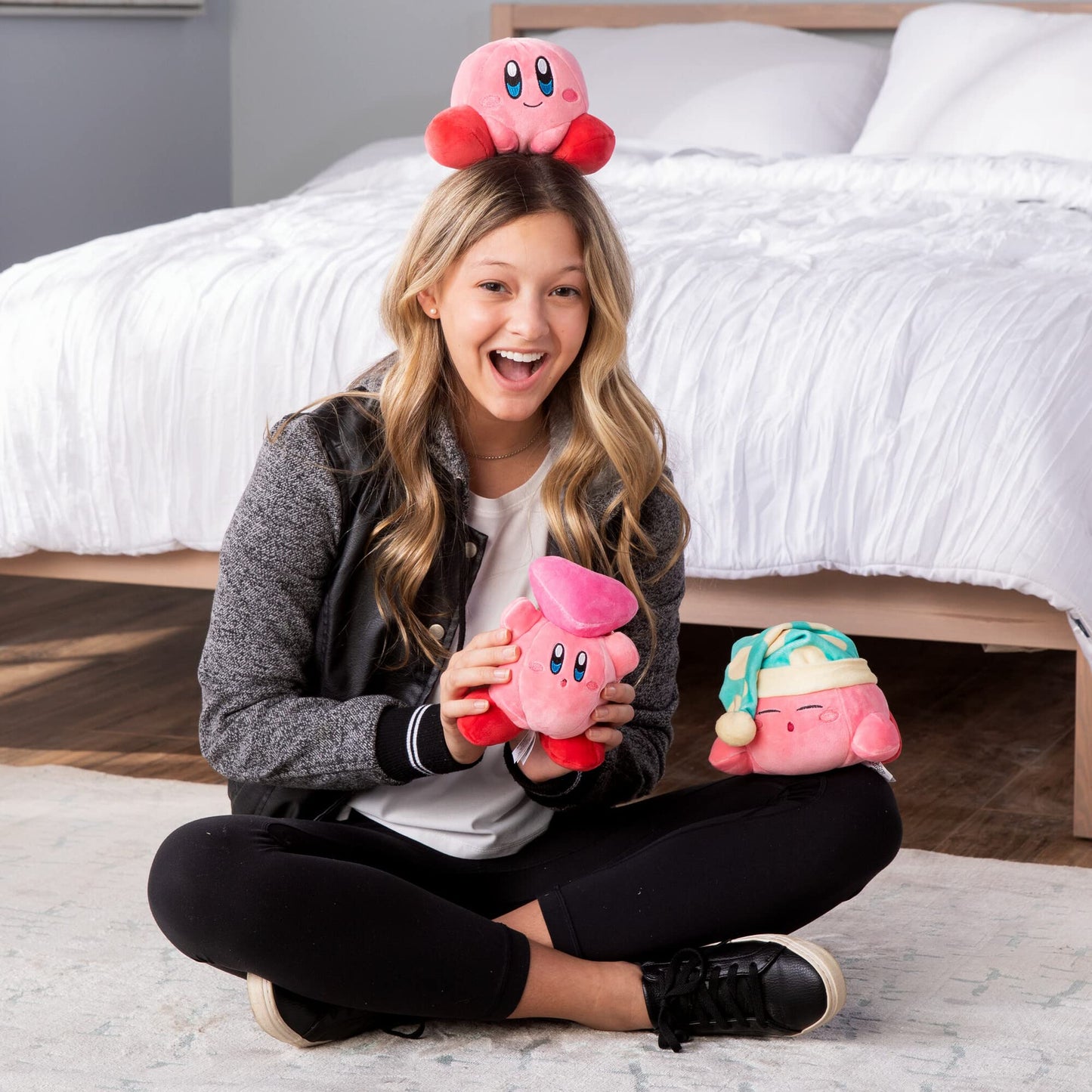 Club Mocchi-Mocchi- Kirby Plush - Sleeping Kirby Plushie - Easter Basket Stuffers - Squishy Kirby Plushies - 6 Inch