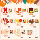 WATINC 123pcs Fall Craft Kits for Kids, Cute Animals Hanging Ornaments DIY Maple Leave Sticker Crafts with String, Fall Autumn T