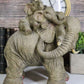Ebros Wildlife Elephant Father And 2 Calves On Piggyback Playing Statue 10.5' Tall Resin Safari Elephants Family Figurine Sculpture Decor Gifts