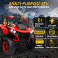 Kids Atv 4 Wheeler, 24V 2 Seater Electric Atv Quad W/4Wd Motor, Protective Gear Set, Bluetooth, Led Lights, Diy Reflective Stick