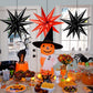 GCTWFYK 72 PCS Black Red Star Balloons, 26 Inch Metallic Foil Spike Balloons for Birthday, Halloween, Graduation, and Anniversary Decor