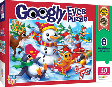 Masterpieces – 48 Piece Jigsaw Puzzle For Kids 4+ Years, Funny Christmas With Googly Eyes, Educational And Fun Game, Gift Idea For Children, 19' X 14'