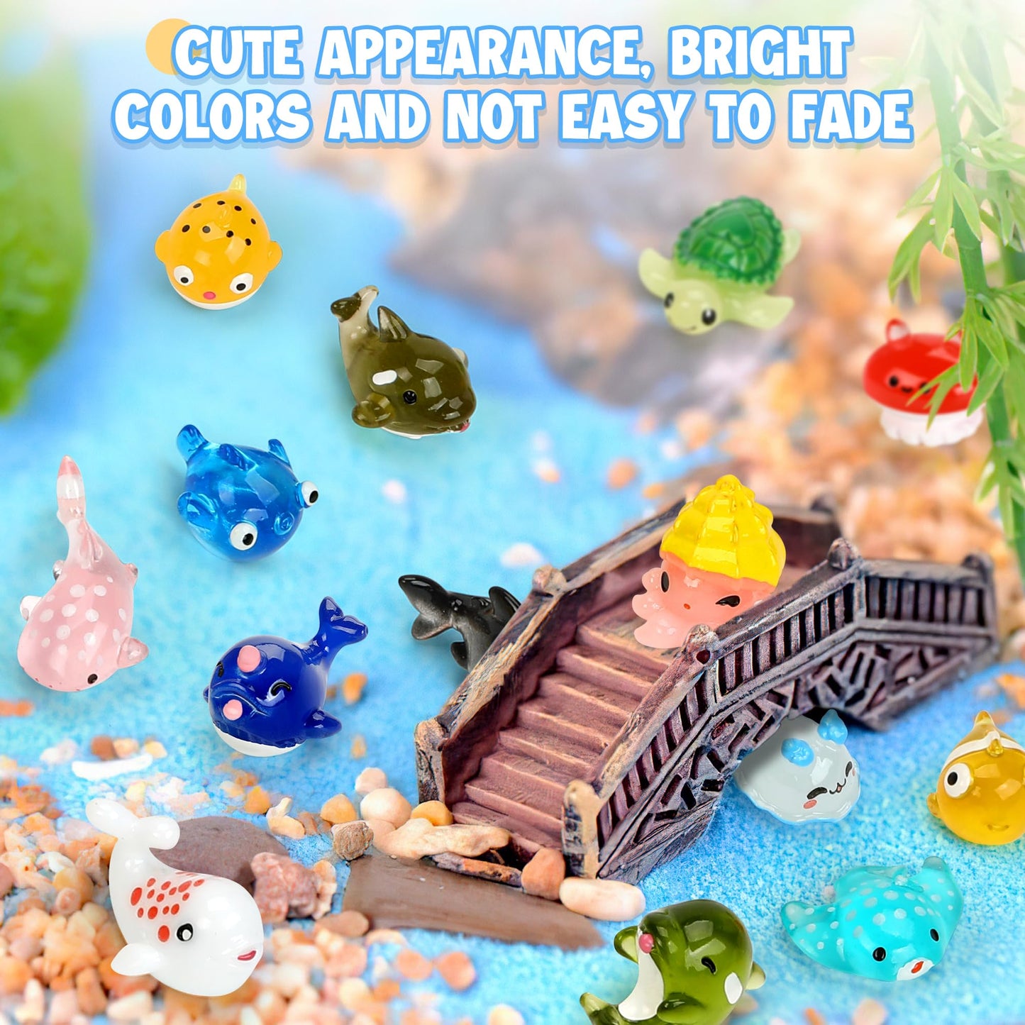 20pcs Ocean Mini Resin Animals 20 Styles Tiny Sea Resin Animals Figurines Miniature Little Small Plastic Animal Figures Bulk for
