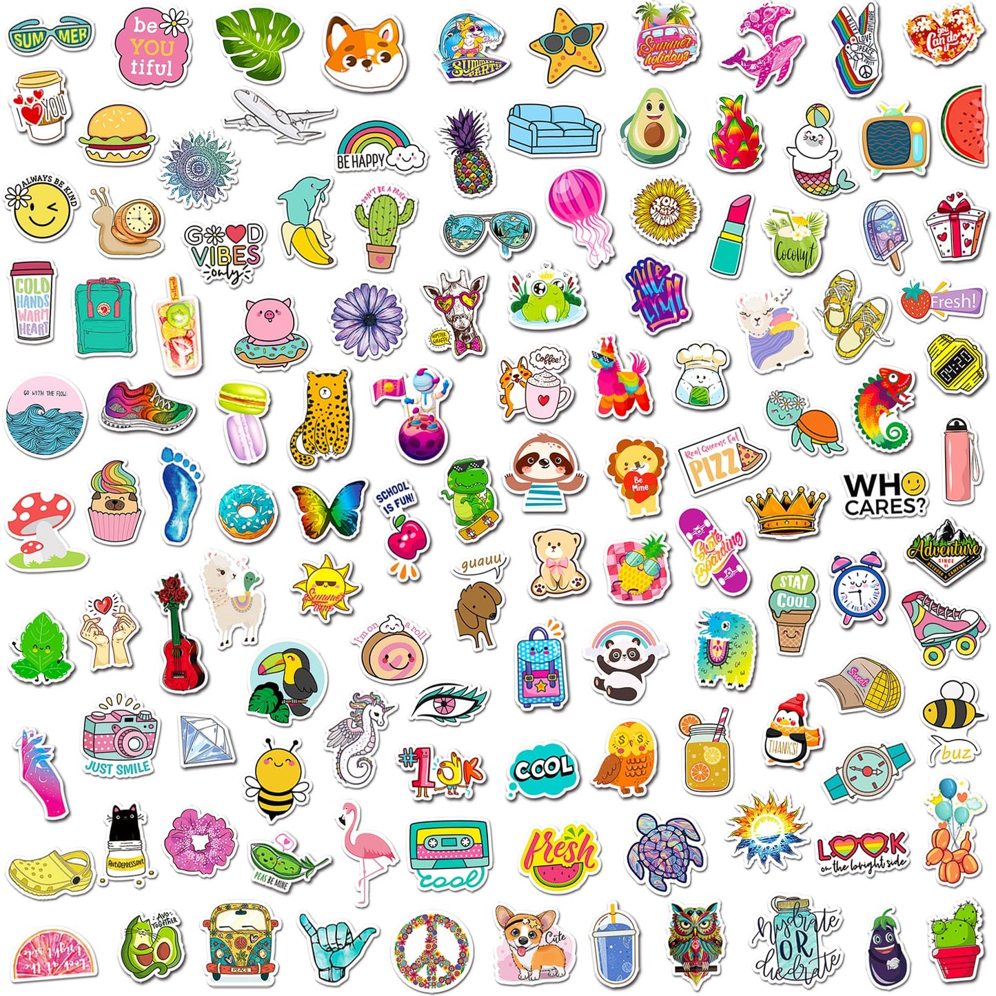 300 PCS Water Bottle Stickers, Cute Stickers for Hydroflasks VSCO Sticker Packs Cute Vinyl Waterproof Stickers for Water Bottles