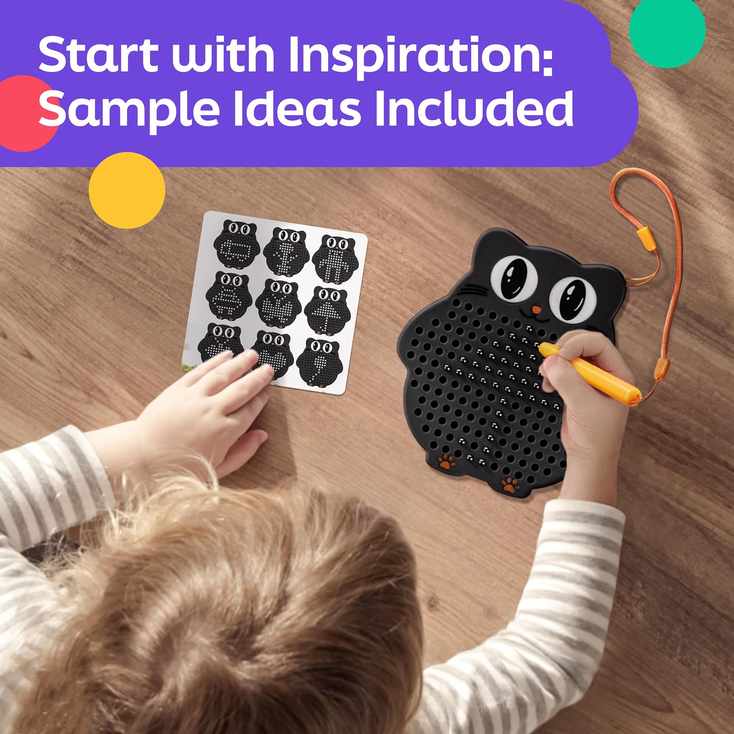 AYNAT FUN Magnetic Drawing Board for Kids & Toddlers with Beads and Magnet Stylus Pen - Magnetic Travel Toy for Airplane & Car R