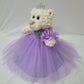 KINNEX COLLECTIONS SINCE 1997 12'' Quince Anos Teddy Bear with Dress Embroidery Mis 15 Anos (Centerpiece) ~ B09631-5 (Lavender)