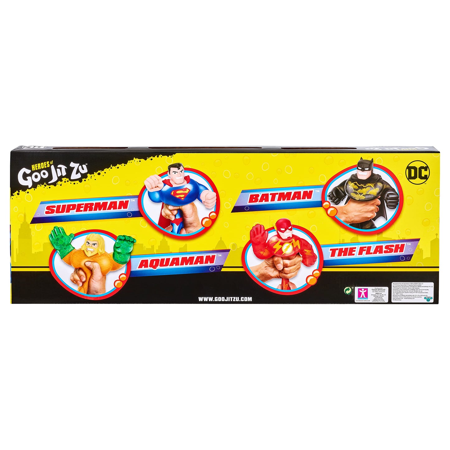Heroes Of Goo Jit Zu Licensed Dc - 4 Pack - Aquaman, Batman, Superman And The Flash