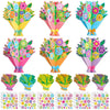 Fullhawl 24 Sets Mothers Day DIY Craft Kits Make Your Own 3D Flower Bouquet Best Mom Flowers Stickers for Happy Mothers Day Bi