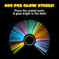 Joyin 300 Pcs 8' Glowsticks, Bracelets Necklaces, Glow In The Dark Party Favors, Easter, Christmas, Halloween Supplies Pack, Football Party Supplies
