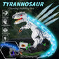 AIRNEY Light Up Dinosaur Building Block Set, 23.6" Glowing Tyrannosaur, Educational Plastic Kit for Boys 6+ and Adults, White