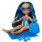 Rainbow High Swim & Style Skyler, Blue 11' Fashion Doll With Shimmery Wrap To Style 10+ Ways, Removable Swimsuit, Sandals, Fun Play Accessories, Great Toy Gift For Girls Kids Ages 4-12 Years