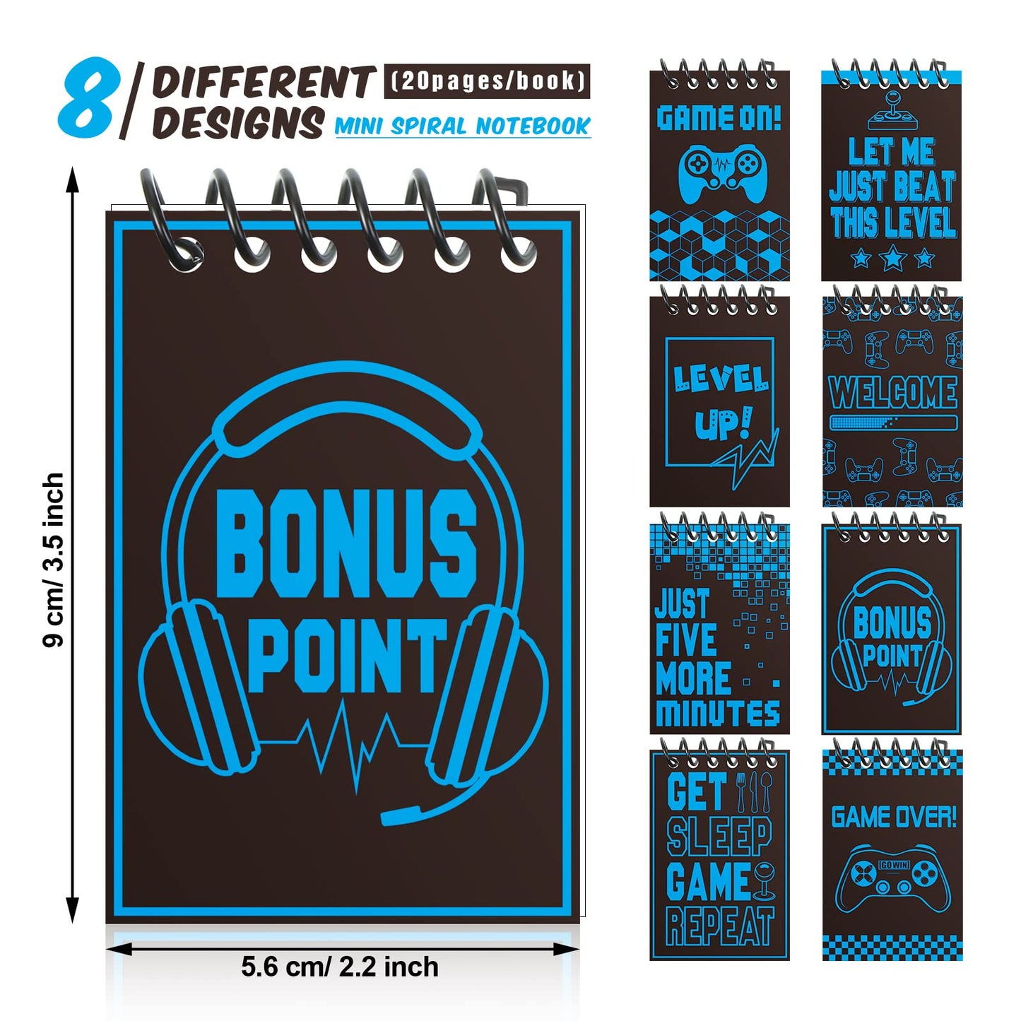 Epakh 24 Pieces Gaming Mini Notepads Video Game Notebooks Gamer Notebooks for Video Gaming Themed Birthday Party Favor Supplies