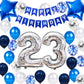 23Rd Birthday Party Decoration Blue For Him, Happy Birthday Banner Blue Number 23 Birthday Star Foil Balloons Latex Confetti Bal