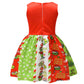 Maturead Kids Girls Dress Sleeveless Cartoon Casual Dress Halloween Christmas Party Dress Green 2-10 Years