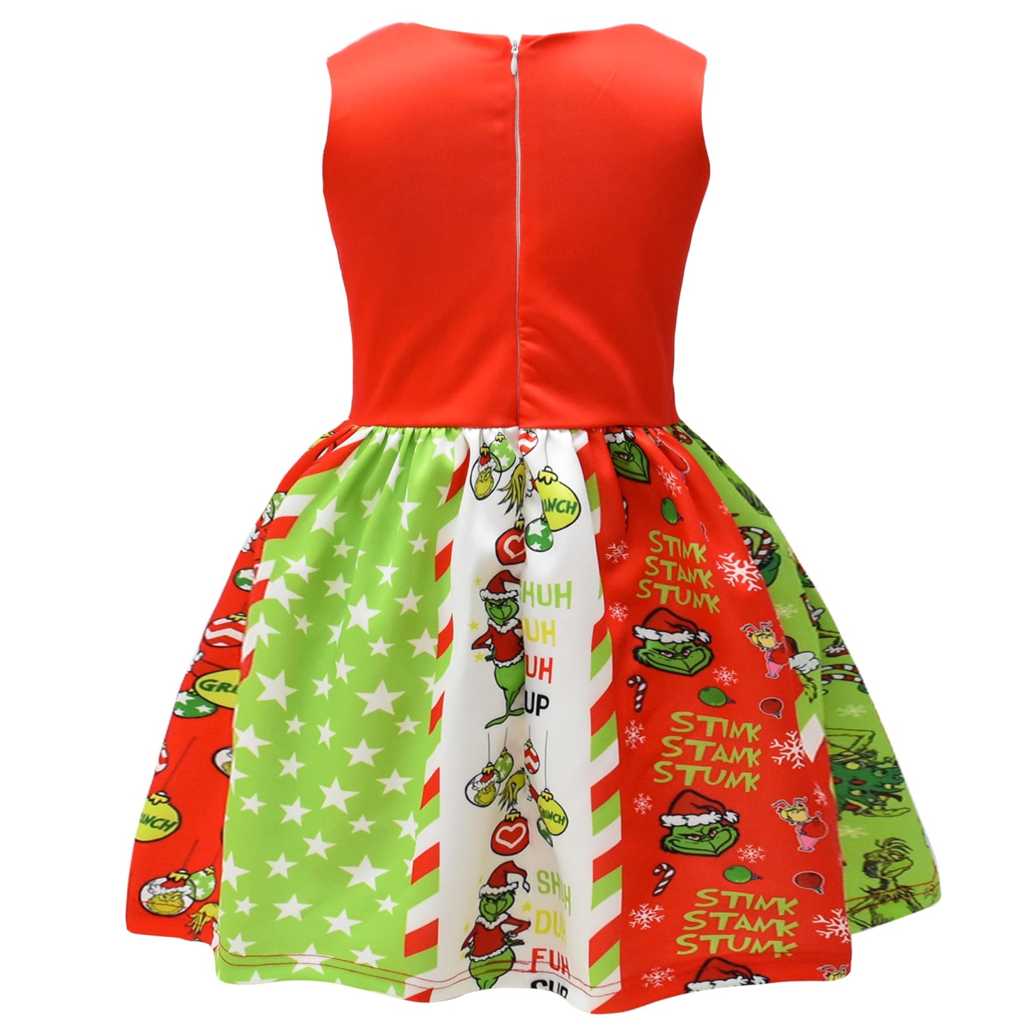 Maturead Kids Girls Dress Sleeveless Cartoon Casual Dress Halloween Christmas Party Dress Green 2-10 Years