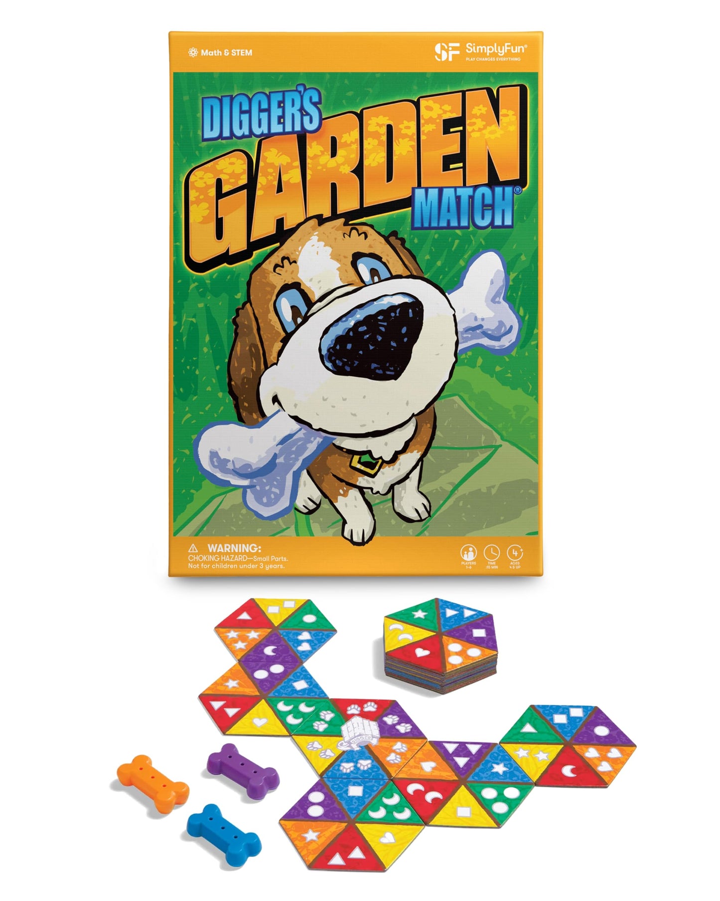 Simplyfun Diggers Garden Match - A Game For Kids To Develop Spatial Thinking Skills - Puzzle Game That Matches Colors And Shapes