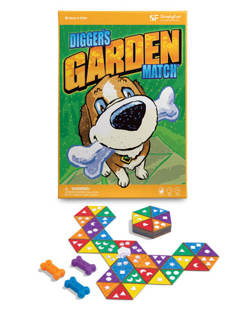 Simplyfun Diggers Garden Match - A Game For Kids To Develop Spatial Thinking Skills - Puzzle Game That Matches Colors And Shapes