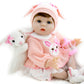 Milidool Reborn Baby Dolls Lifelike Girl Doll 22 Inch Realistic Newborn Baby Doll Real Looking Silicone Baby Dolls Girl With Feeding Bunny Toy Gift Set For Kids 3+