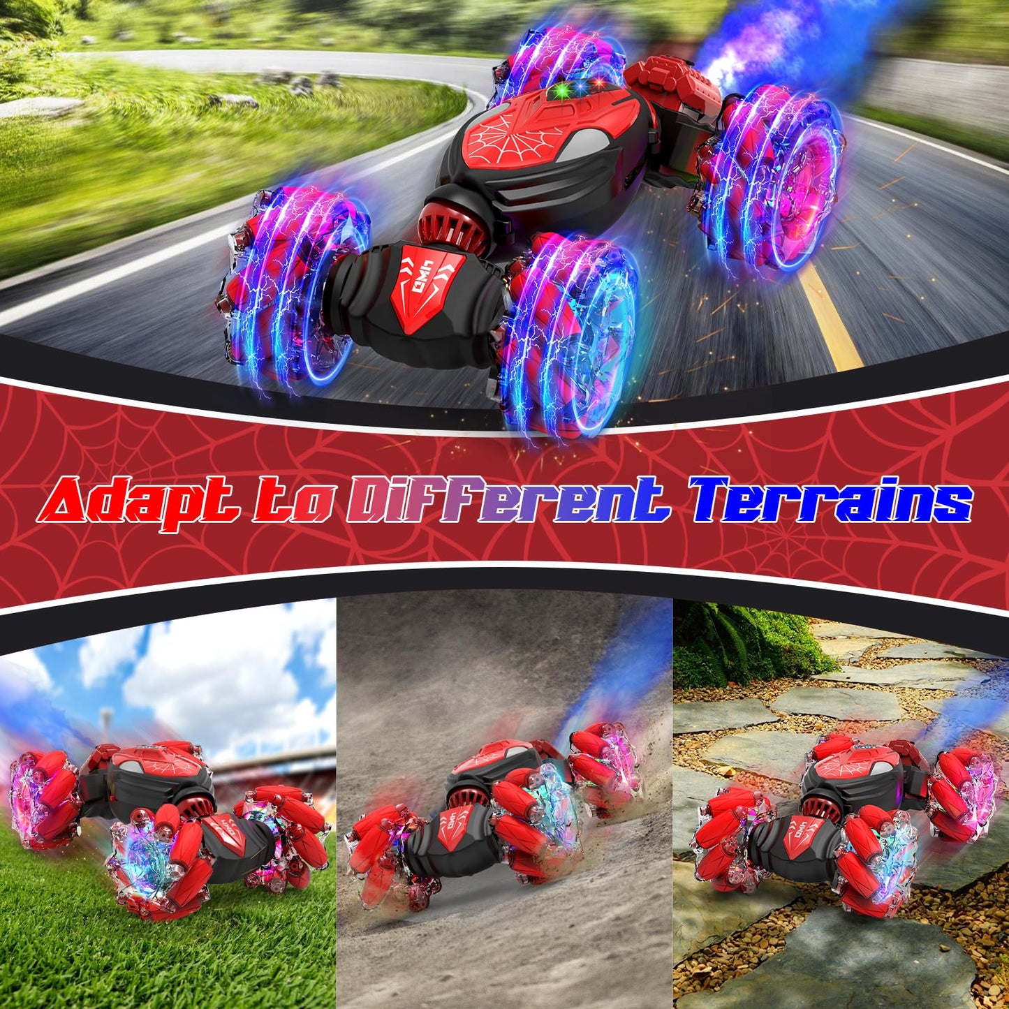 Aleath Stunt Car Remote Control Toys: Christmas Birthday Gifts 2.4Ghz Car - 4WD RC Gesture Sensing Toys for 360 Rotate - RC Cars