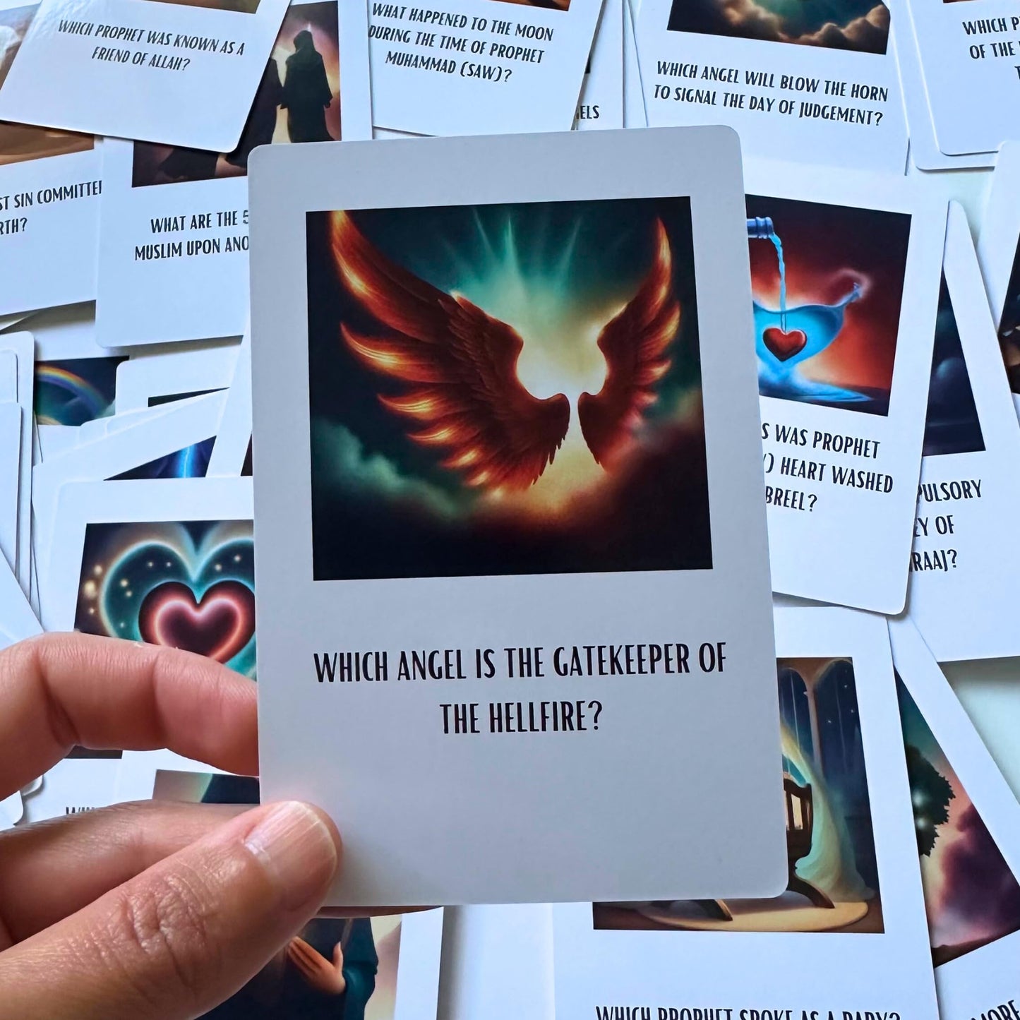 Deen Supplies Islamic Trivia Cards 100 Engaging Questions & Answers With Quranic And Hadith References | Perfect For Learning, F