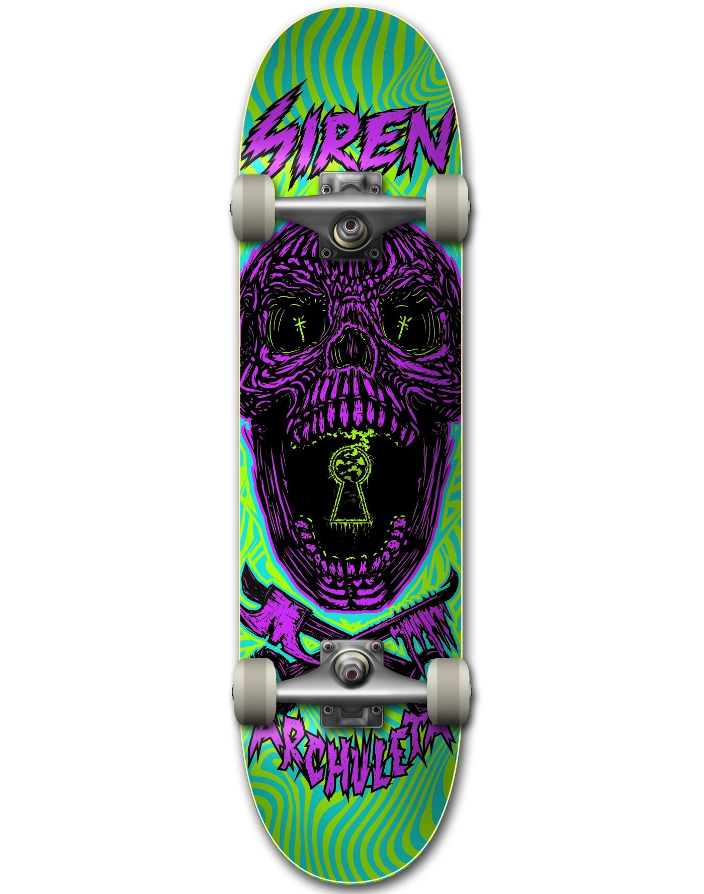 Siren Archuleta Key Skull Skateboard Deck (8, Purple)