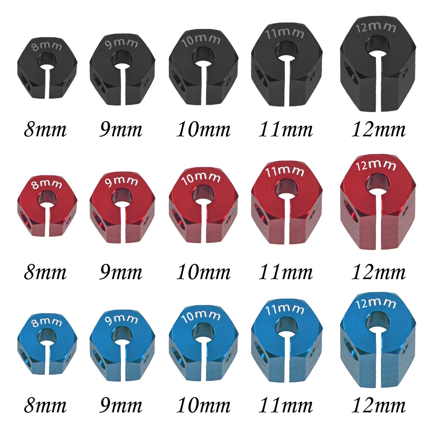 Vgoohobby Aluminum Alloy 12mm Wheel Hex Hub Drive Adapters with Pins Screws Compatible with Axial SCX10 HSP HPI Tamiya Redcat 1/