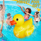 Hungdao 4 Feet Giant Inflatable Duck Huge Rubber Duck Large Blow Up Duck Inflatable Duck Pool Float For Kids Summer Beach Swimming Pool Carnival Birthday Party Decoration(Yellow)