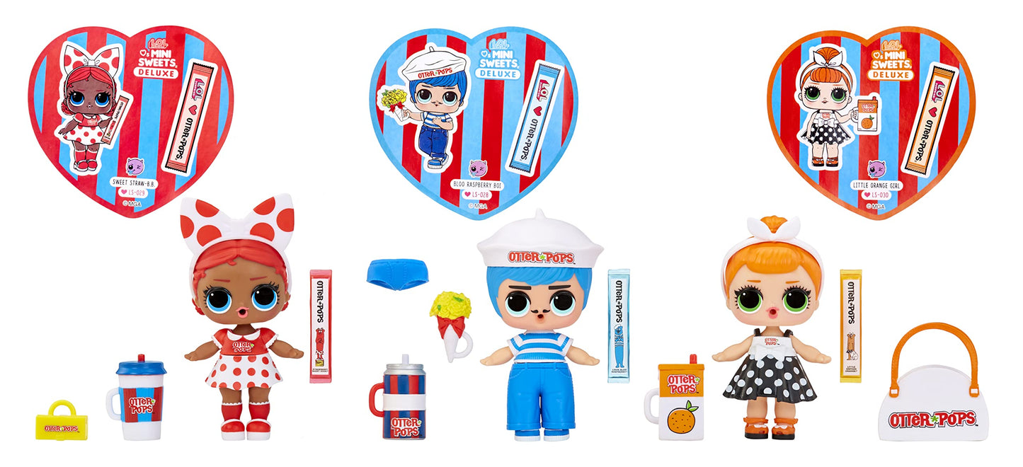 L.O.L. Surprise! Mini Sweets Otter Pops Deluxe Pack - 20+ Surprises, 3 Collectible Dolls, Multicolor, Holiday Toy for Kids Ages 4+