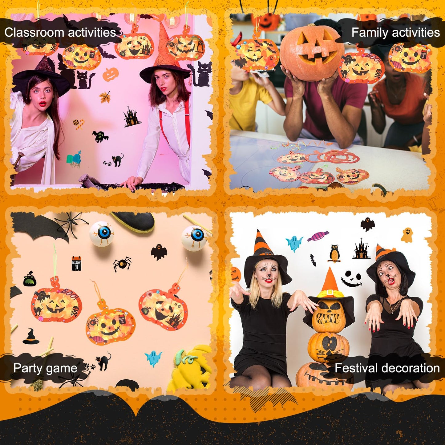 25 Sets Thanksgiving Pumpkin Tissue Paper Crafts Thanksgiving DIY Art and Craft Kits with Stickers Make Your Own Pumpkin Hanging