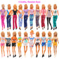 Barwa 42 Pack Doll Clothes And Accessories 5 Pcs Fashion Dresses 5 Tops 5 Pants Outfits 6 Pcs Mini Dresses 10 Shoes 6 Necklace 10 Hangers For 11.5 Inch Doll